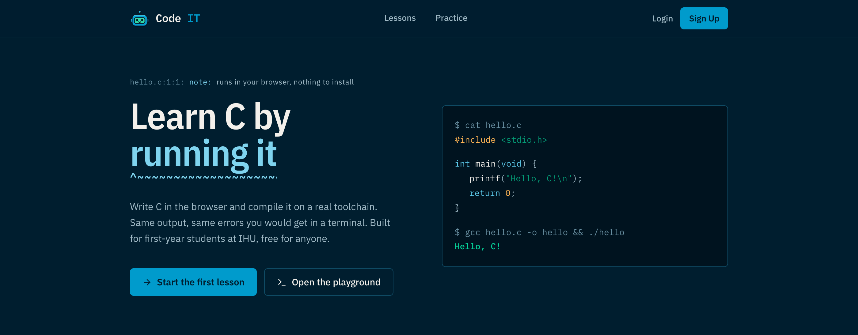 Screenshot of CodeIT